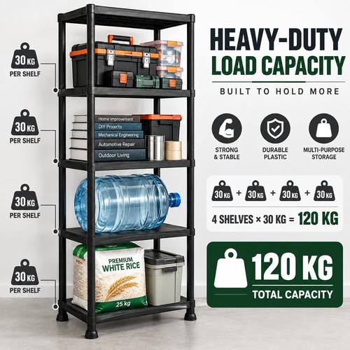 Tier plastic shelving unit - plastic,