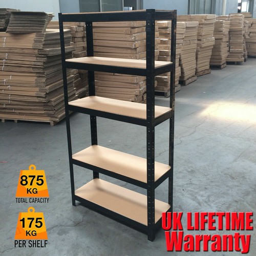 Black tier garage shelving - black, 5