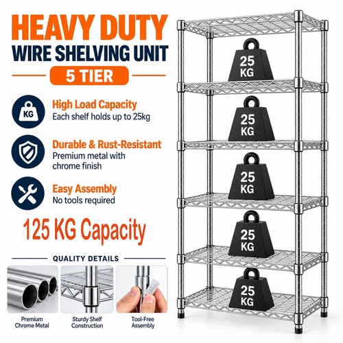 Tier metal storage shelving - 5,